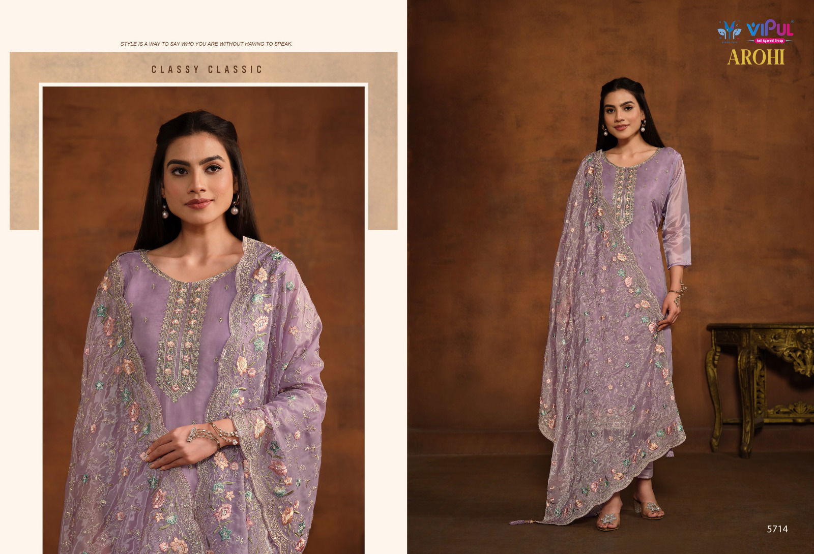 Arohi By Vipul Organza Embroidery Salwar Kameez Wholesale Price In Surat